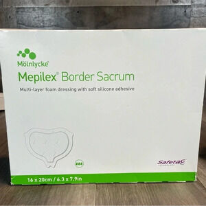 Molnlycke Mepilex Border Sacrum Silicone Foam Dressing • New in BOX!